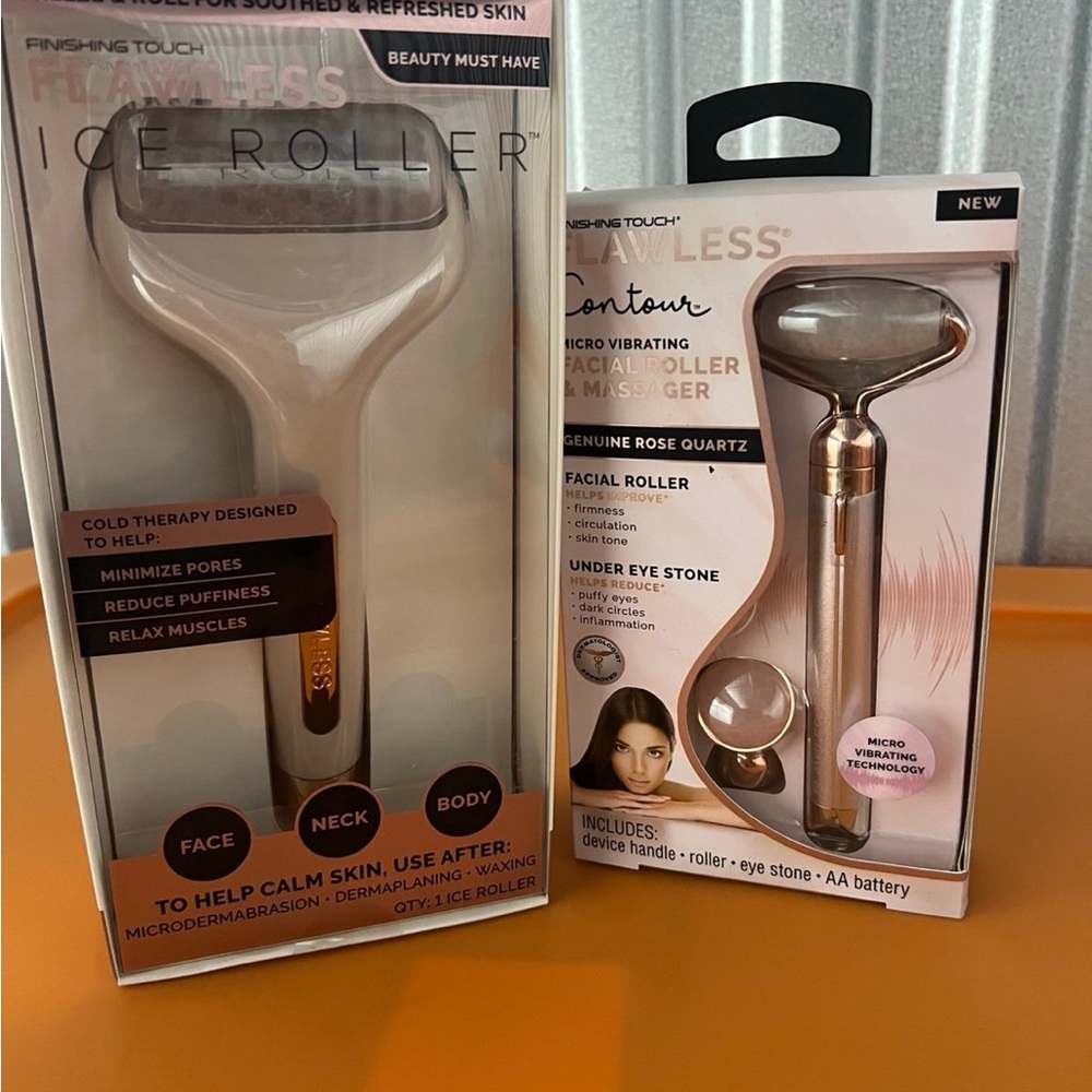 Finishing Touch Flawless Ice Roller and Facial Roller Set